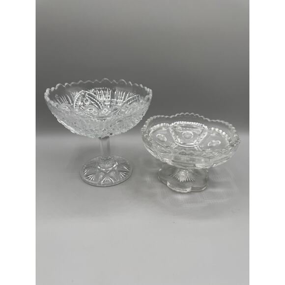 EPAG Compote Bowl Trinket Candy Dish Jewelry Nuts Set 2 Antique - Picture 1 of 9